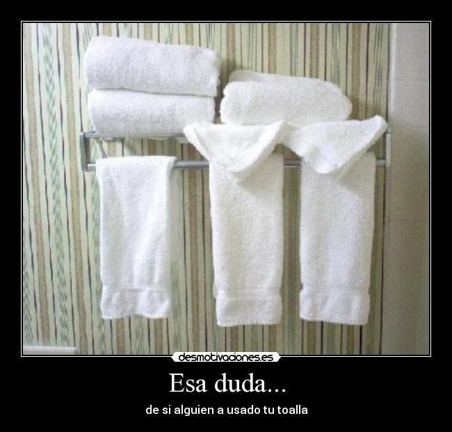Esa duda... - de si alguien a usado tu toalla