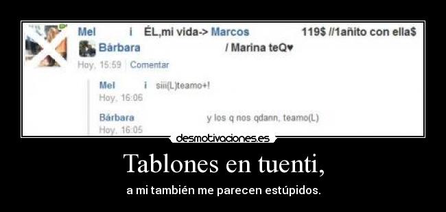 Tablones en tuenti, - 