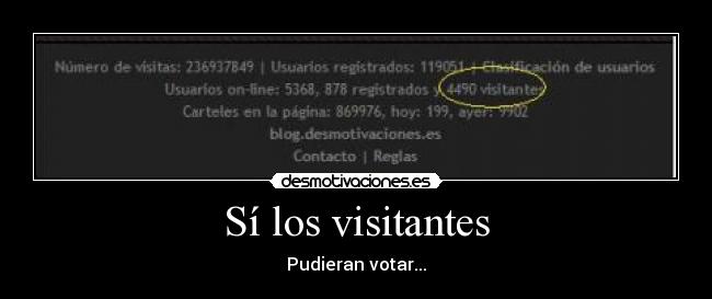 Sí los visitantes -