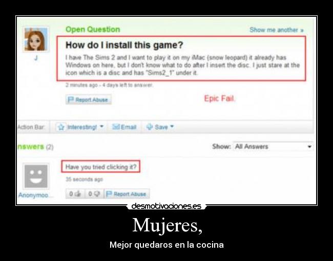 carteles mujer fail sims desmotivaciones