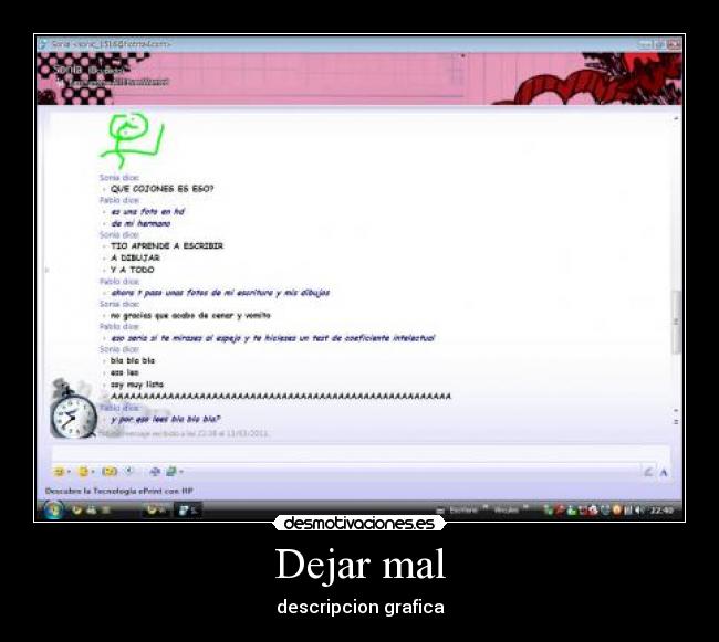 Dejar mal - descripcion grafica