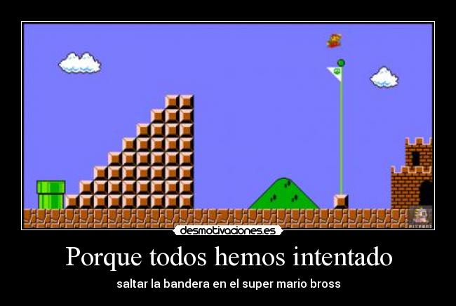 Porque todos hemos intentado - saltar la bandera en el super mario bross