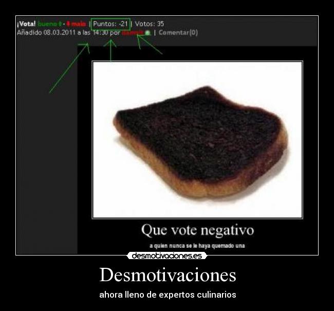 Desmotivaciones - ahora lleno de expertos culinarios