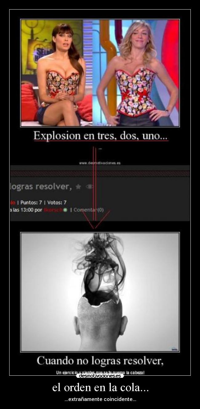 el orden en la cola... - ...extrañamente coincidente...