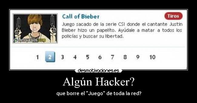 Algún Hacker? - que borre el Juego de toda la red?
