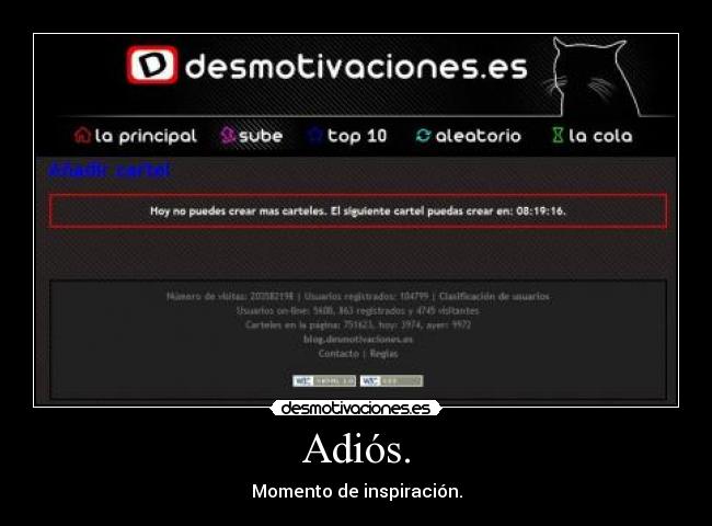 Adiós. - Momento de inspiración.