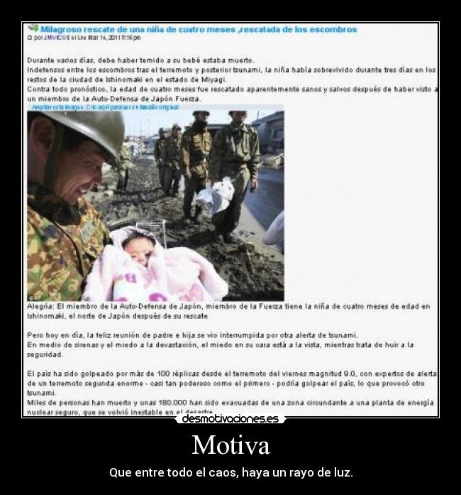 Motiva - Que entre todo el caos, haya un rayo de luz.