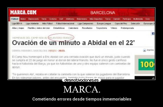 MARCA. - Cometiendo errores desde tiempos inmemoriables