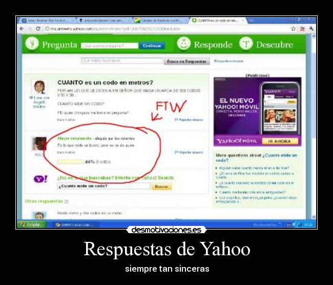 Respuestas de Yahoo - siempre tan sinceras