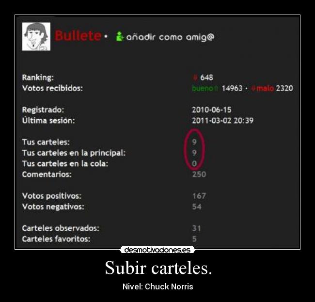 Subir carteles. - 