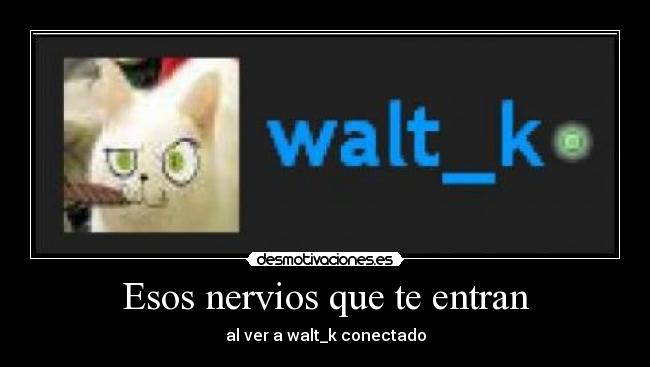 Esos nervios que te entran - al ver a walt_k conectado