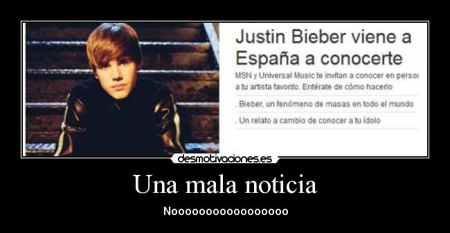 Una mala noticia - Nooooooooooooooooo