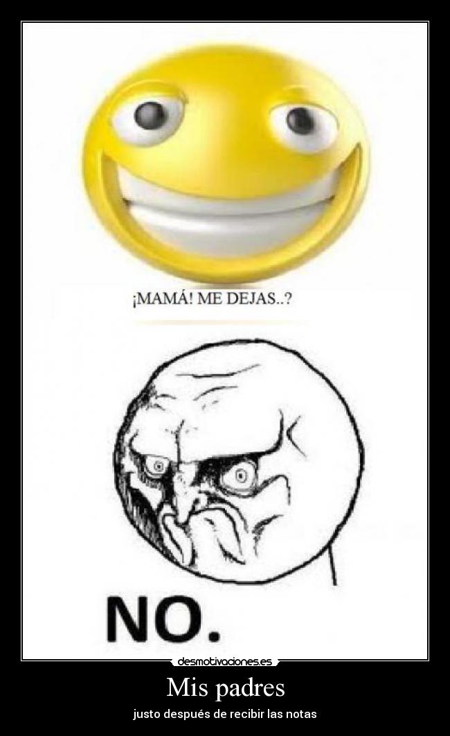 Mis padres - justo después de recibir las notas