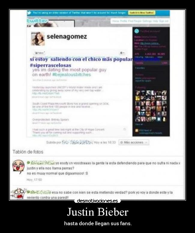 Justin Bieber - hasta donde llegan sus fans.