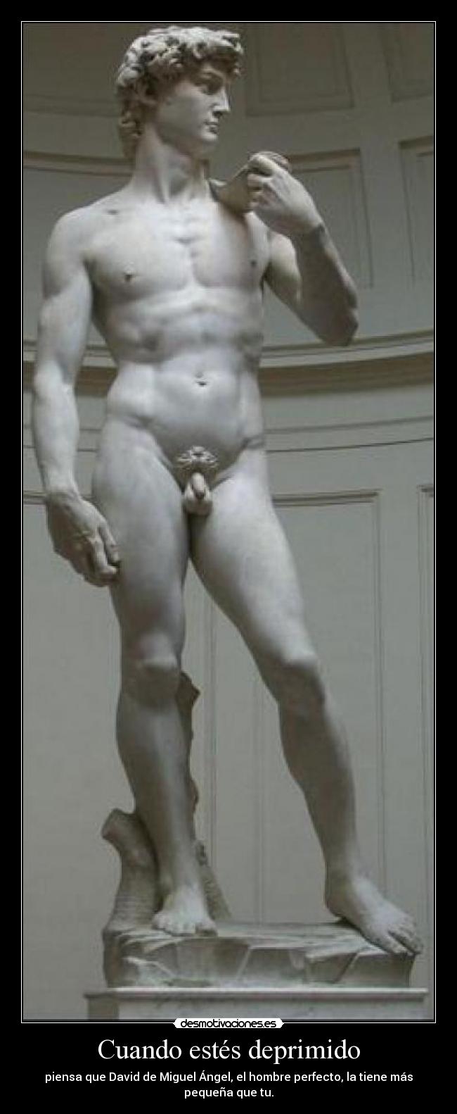 Cuando estés deprimido - piensa que David de Miguel Ángel, el hombre perfecto, la tiene más pequeña que tu.