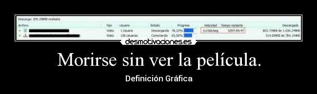 Morirse sin ver la película. -