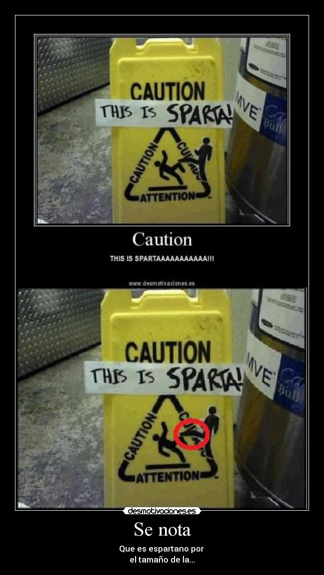 Se nota - Que es espartano por
el tamaño de la...