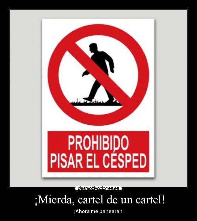 ¡Mierda, cartel de un cartel! - ¡Ahora me banearan!