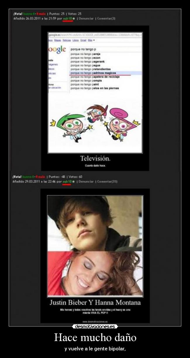 Hace mucho daño - y vuelve a le gente bipolar,