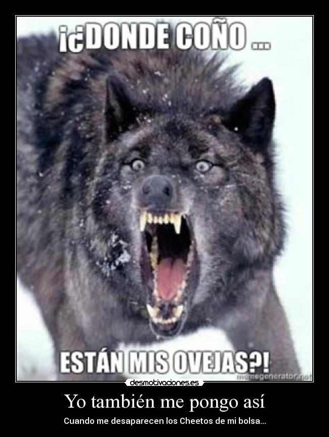 Yo también me pongo así - Cuando me desaparecen los Cheetos de mi bolsa...