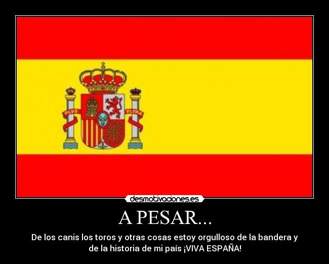 A PESAR... - De los canis los toros y otras cosas estoy orgulloso de la bandera y
de la historia de mi país ¡VIVA ESPAÑA!