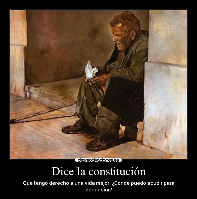 Dice la constitución - Que tengo derecho a una vida mejor, ¿Donde puedo acudir para denunciar?