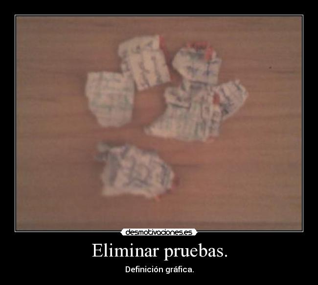 Eliminar pruebas. - Definición gráfica.