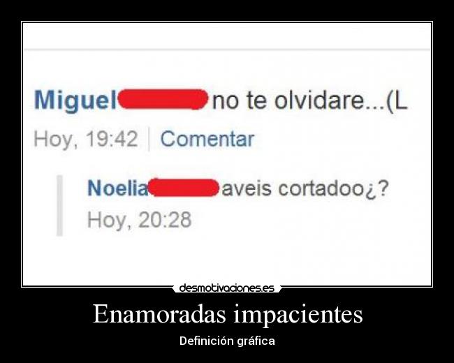 Enamoradas impacientes - Definición gráfica