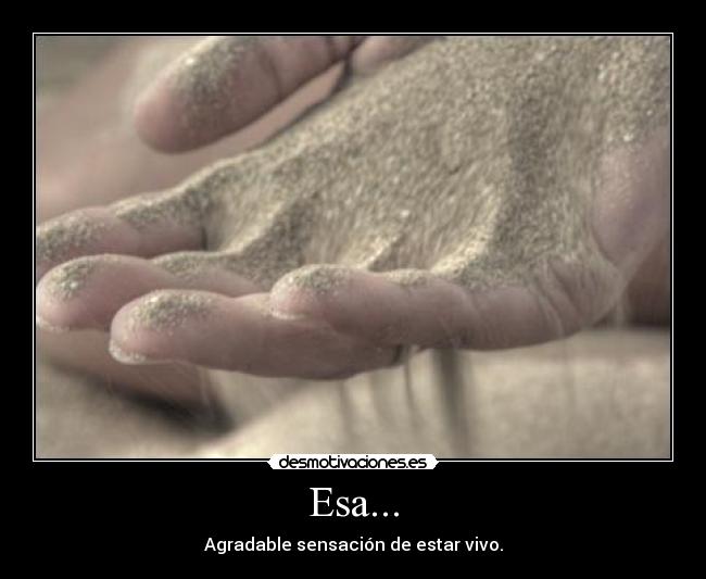 Esa... - Agradable sensación de estar vivo.