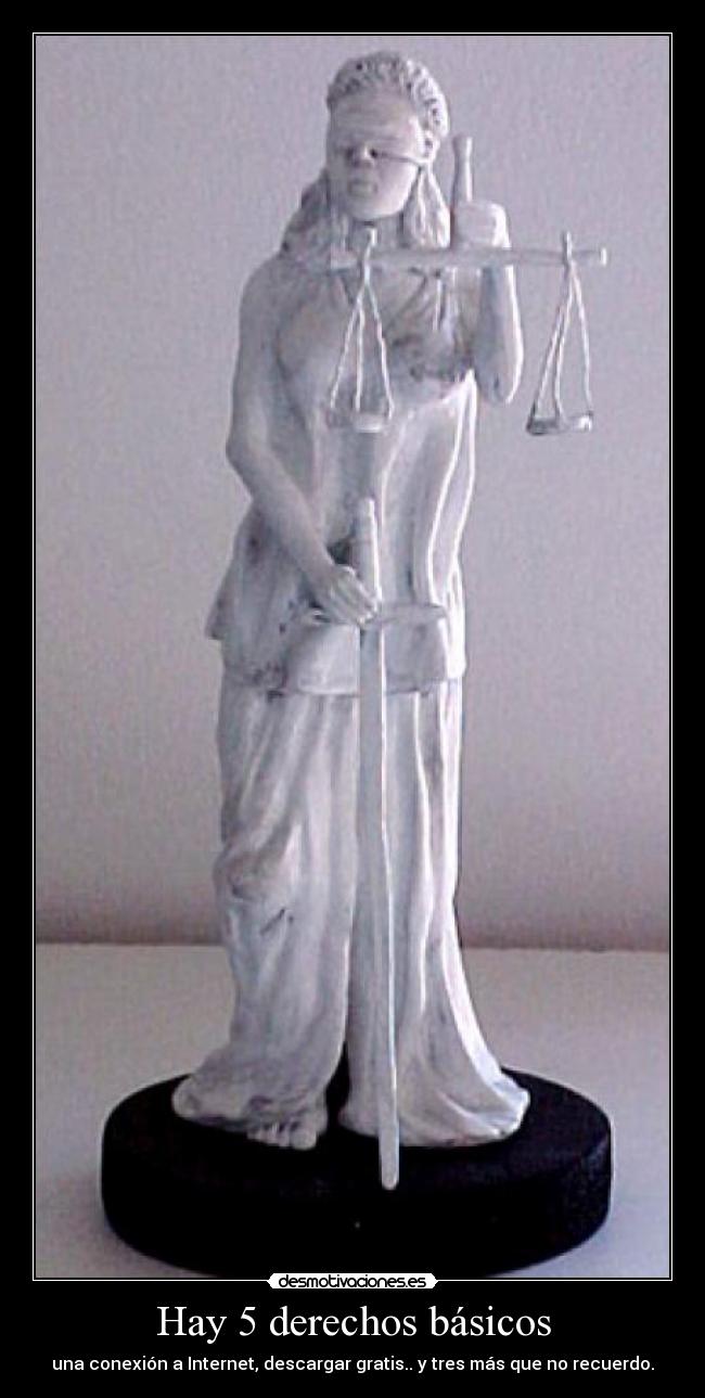 Hay 5 derechos básicos - una conexión a Internet, descargar gratis.. y tres más que no recuerdo.