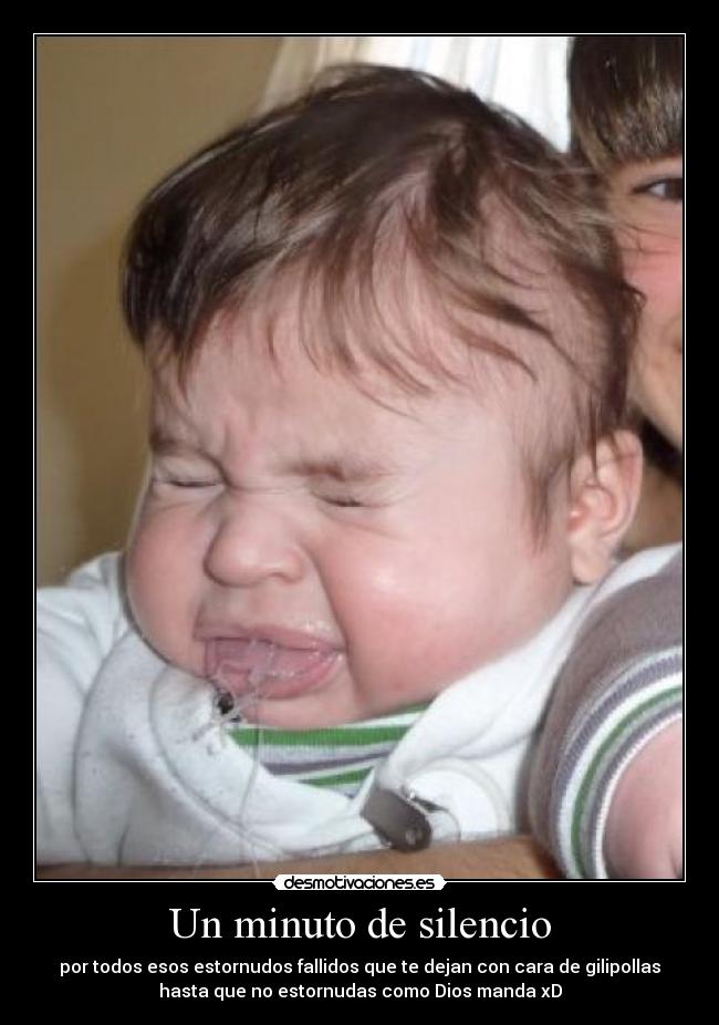 Un minuto de silencio - por todos esos estornudos fallidos que te dejan con cara de gilipollas
hasta que no estornudas como Dios manda xD