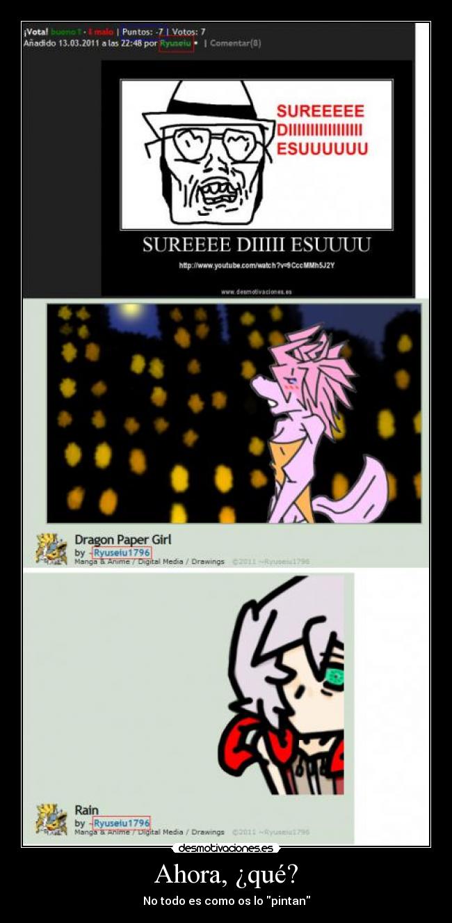 carteles ryuseiu dibujos sure esu por todos esos comentarios desmotivaciones