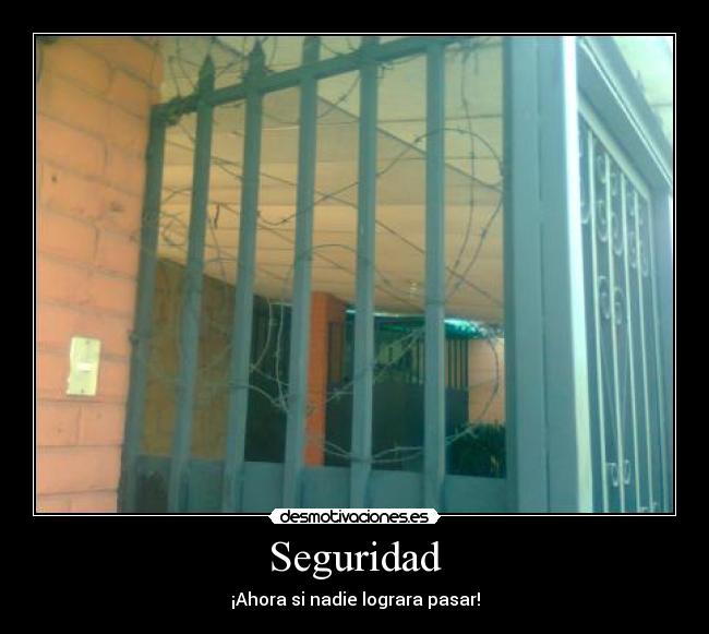 Seguridad - ¡Ahora si nadie lograra pasar!