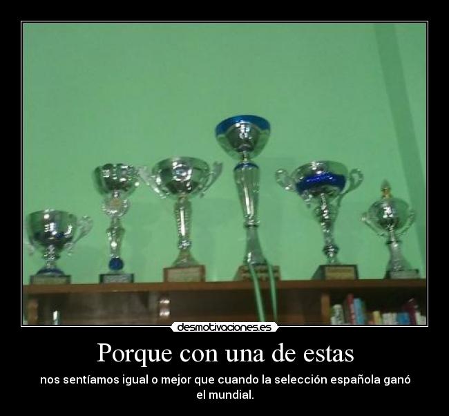 Porque con una de estas - nos sentíamos igual o mejor que cuando la selección española ganó el mundial.