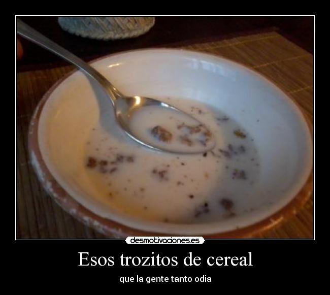 Esos trozitos de cereal - que la gente tanto odia