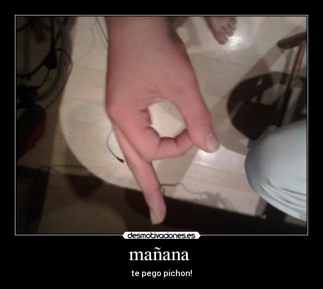 mañana - te pego pichon!