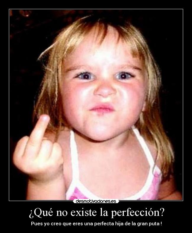 ¿Qué no existe la perfección? -