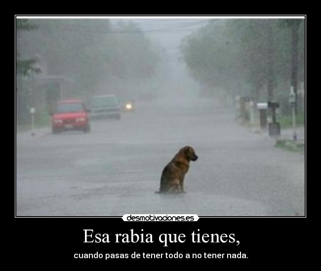 Esa rabia que tienes, -