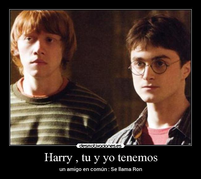 Harry , tu y yo tenemos - un amigo en común : Se llama Ron