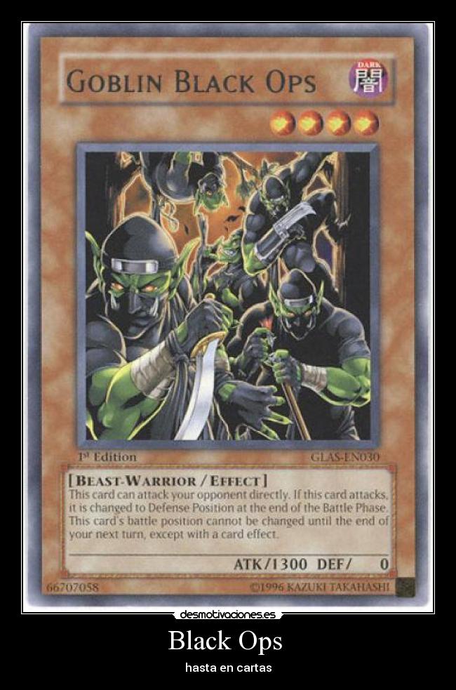 Black Ops - hasta en cartas