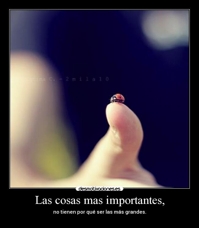 Las cosas mas importantes, -