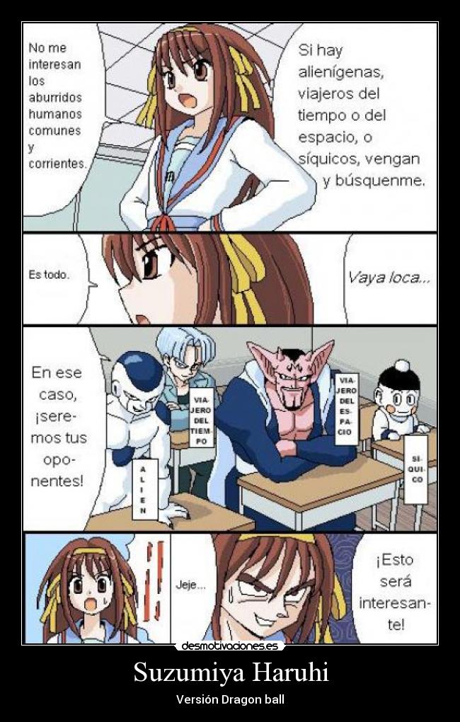carteles suzumiya haruhi dragon ball desmotivaciones