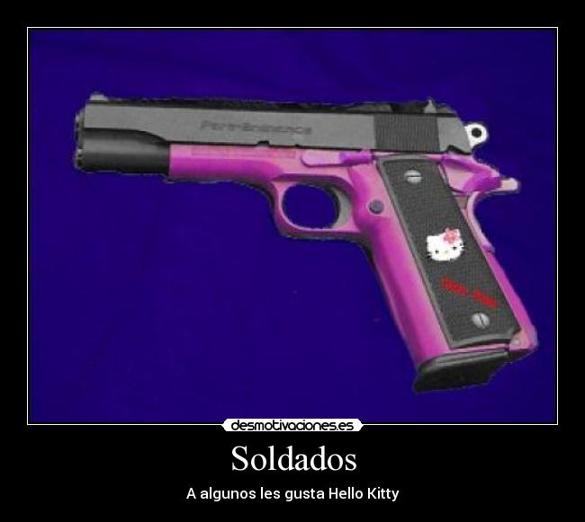 carteles hello kity gun desmotivaciones