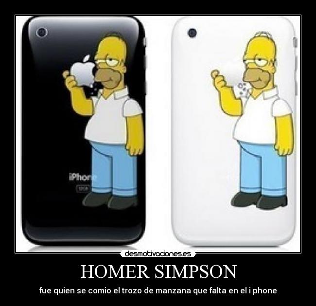 HOMER SIMPSON - fue quien se comio el trozo de manzana que falta en el i phone