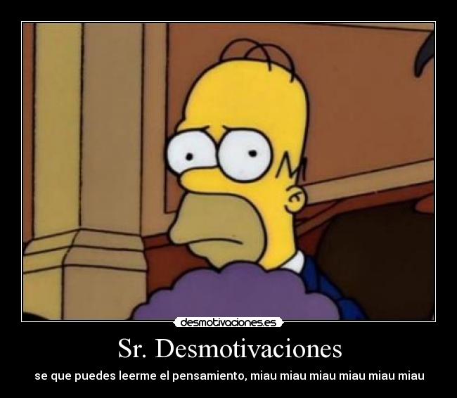 Sr. Desmotivaciones - se que puedes leerme el pensamiento, miau miau miau miau miau miau