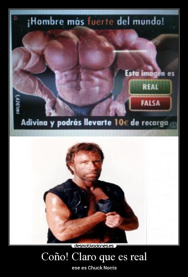 Coño! Claro que es real - ese es Chuck Norris