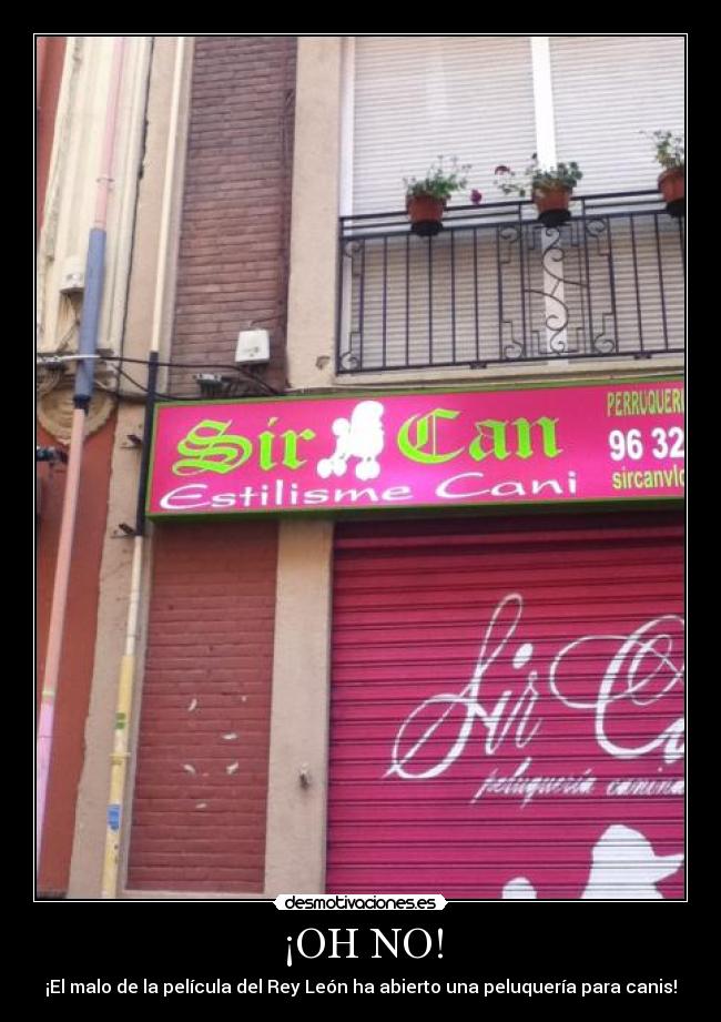 ¡OH NO! - ¡El malo de la película del Rey León ha abierto una peluquería para canis!