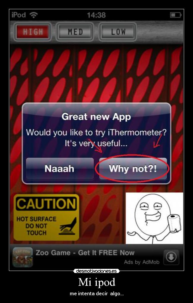 Mi ipod - me intenta decir  algo...