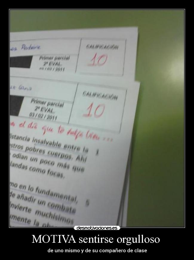MOTIVA sentirse orgulloso -