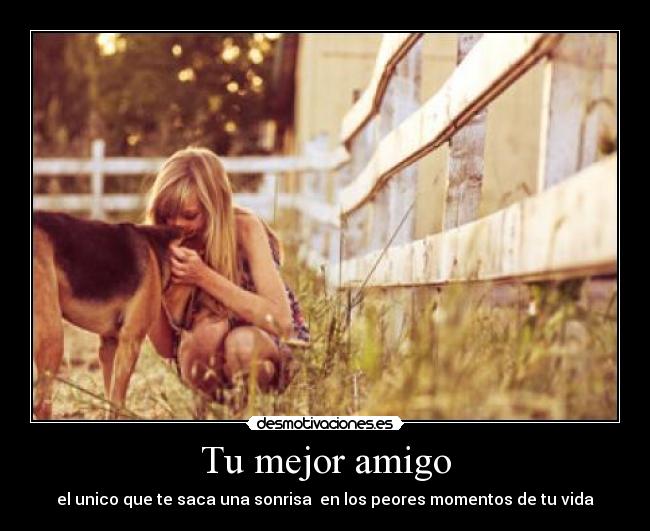 Tu mejor amigo - el unico que te saca una sonrisa en los peores momentos de tu vida
